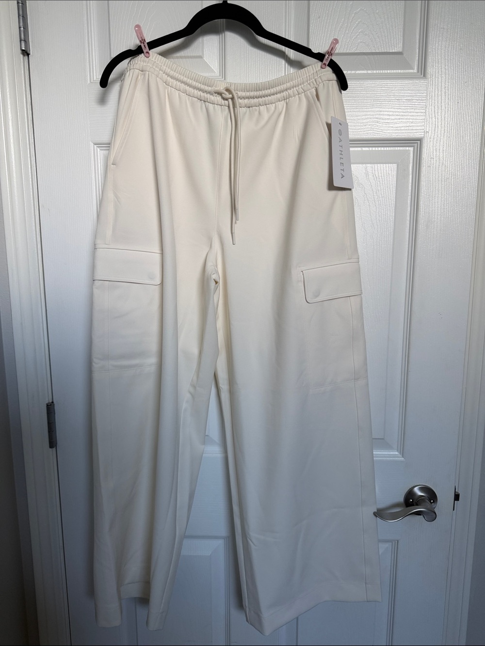 Athleta Wide Leg Jumpsuit Pants in Cream.  NEW